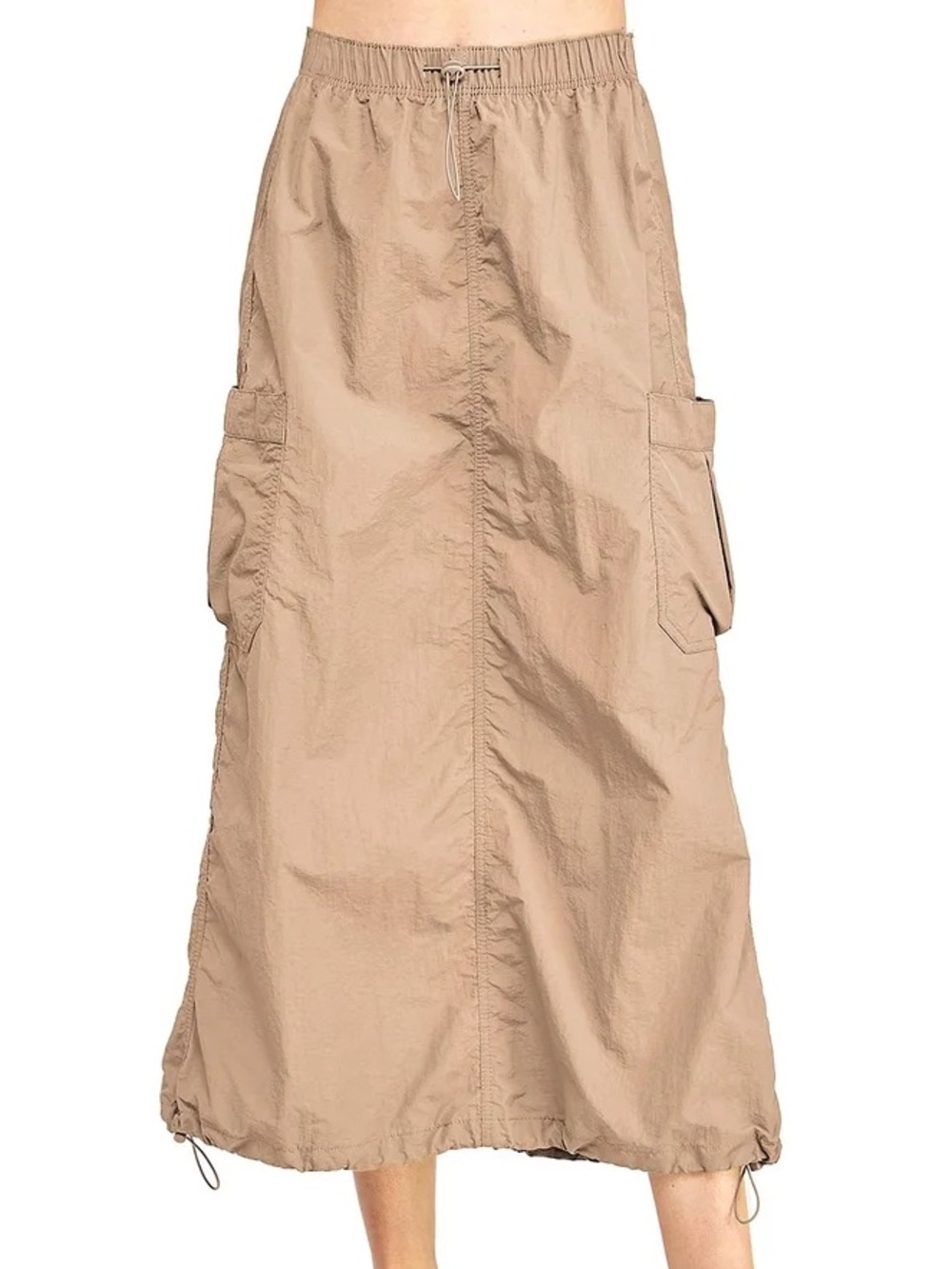 Love Tree Beige/Tan Cargo Maxi Skirt